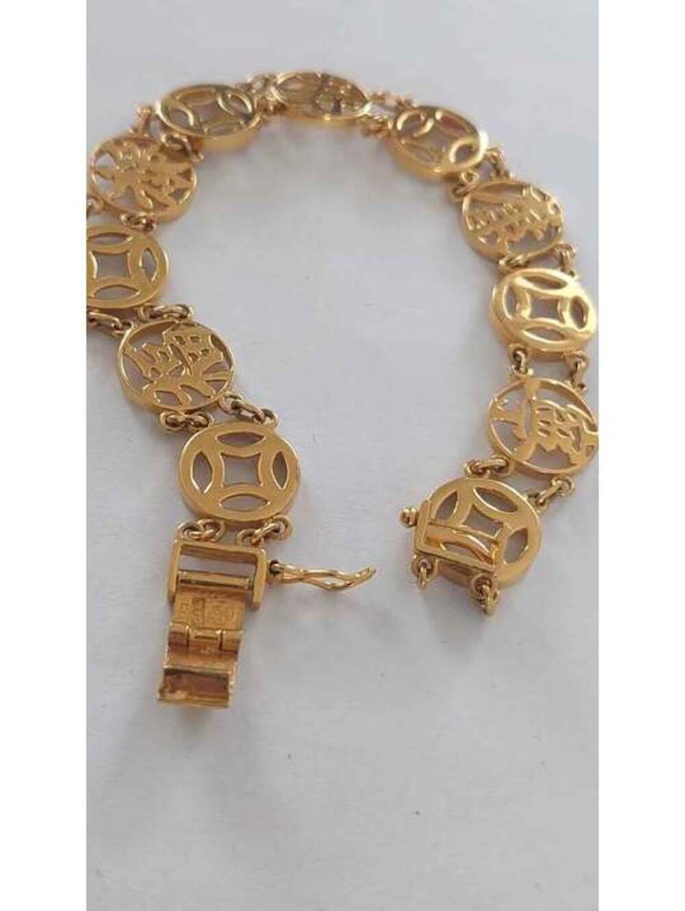 916 (22k) Vintage luck link bracelet 7,5" (FIRM PRICE) 17.3G